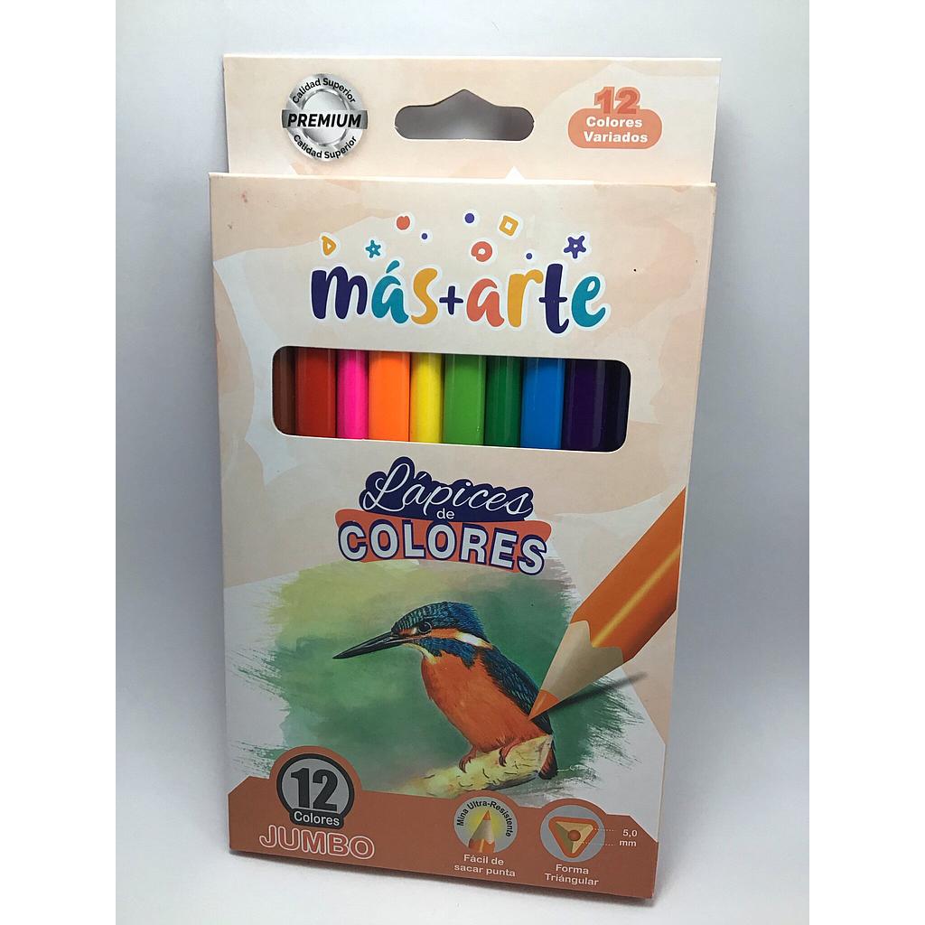 Lápiz Color Jumbo Mas+Arte 12 Col.